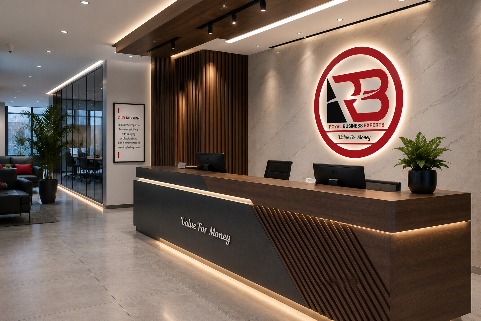 Royal Business Experts Ltd reception lobby